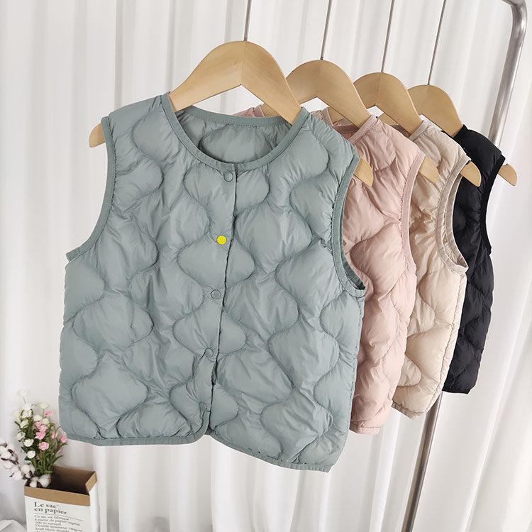 Children's down vest winter vest new light and thin baby wears boys and girls in the big children's vest inner bile autumn