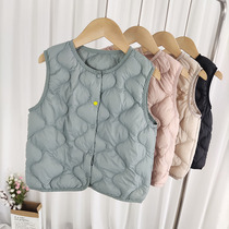 Childrens down vest winter vest new light and thin baby wears boys and girls in the big childrens vest inner bile autumn