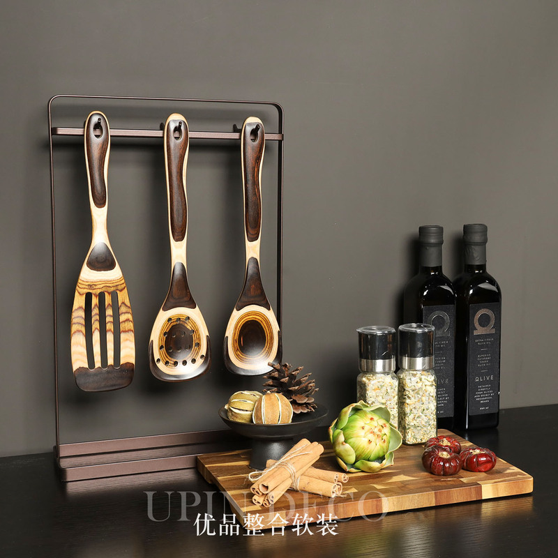 Model Home Restaurant Kitchen Soft Furnishings, Sideboard Display, Chinese-Style Vintage Old Money Vibe Decor