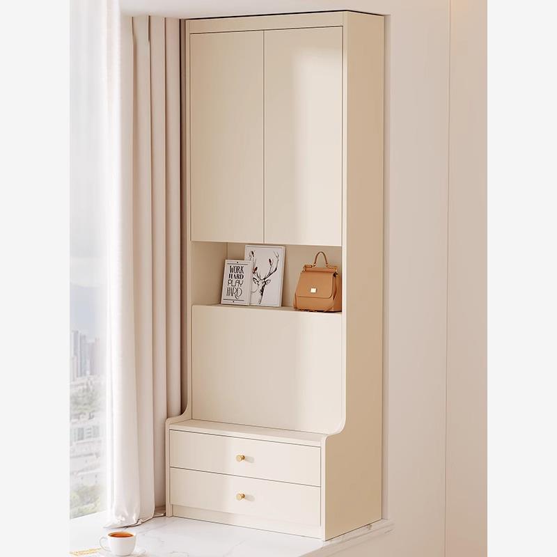 Cream-Style Bay Window Cabinet, Dressing Table Storage Cabinet, Bedroom Storage Cabinet, Small Apartment Wall-Mounted Unit Cream-Style Bay Window Cabinet, Dressing Table Storage Cabinet, Bedroom Storage Cabinet, Small Apartment Wall-Mounted Unit