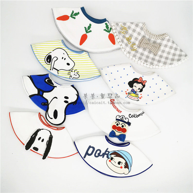 A bib 360 degree bib Japanese baby saliva towel cute bib puppy cotton bib cotton
