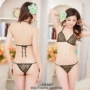 Nữ tính quyến rũ da báo treo cổ áo ngực + Quần lót áo thun ba điểm bikini phù hợp với đồ lót q9306 lô fa đồ lót đẹp