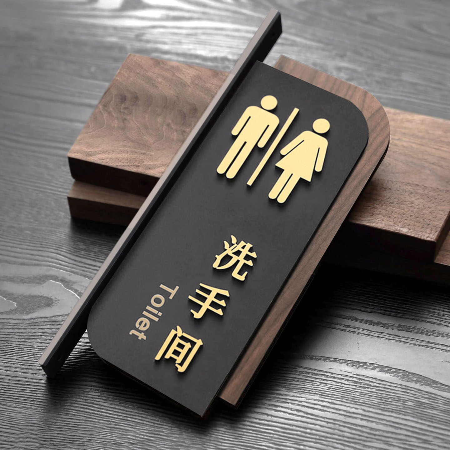 高級アクリル製、男性用・女性用トイレ標識、縦型両面表示、ホテル用トイレ（WC）ドア標識。