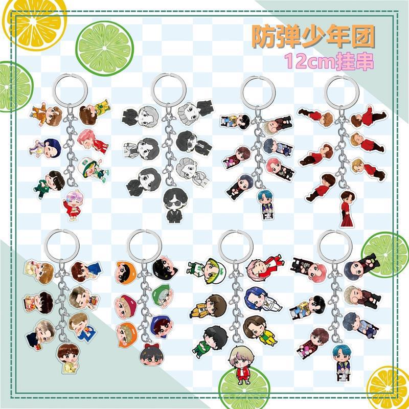 Bts Style Acrylic Keychain with Charms Featuring Kim Taehyung, Jungkook, Min Yoongi, and Seokjin Bts Style Acrylic Keychain with Charms Featuring Kim Taehyung, Jungkook, Min Yoongi, and Seokjin