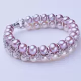 Ожерелье Gao Yuanyuan из натурального жемчуга, многослойное женское разноцветное роскошное, благородное и модное двухрядное ручное ожерелье с микронабором цирконов