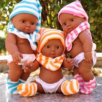 30cm Pink Blue Orange doesnt tick soft both the black and the white doll simulation Christmas doll toy