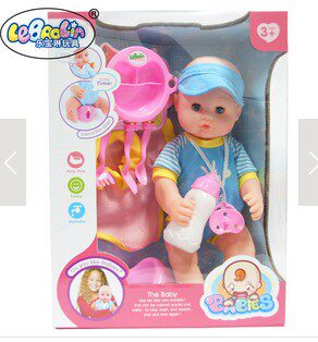 Le Baolin Drinks Water and Pees Blinking Doll Vinyl Doll Toy 8 Accessories 38cm Play House Toy Gift