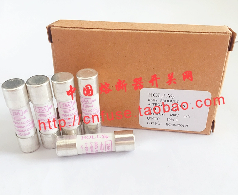 Cầu chì HOLLY HC10aR 10*38 30A 20A 15A 12A 10A 630 440MA 1000V