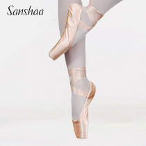 Sansha French Sansha new ballet pointe shoes satin leather soled dance hard shoes practice shoes FRD3 0
