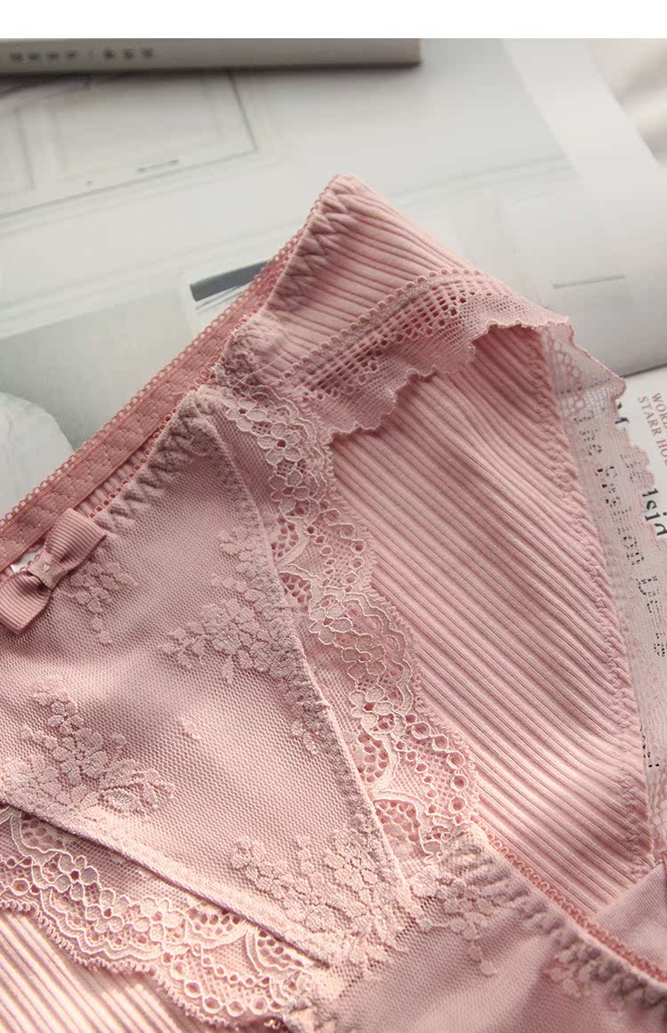Hàn Quốc thấp eo chủ đề bông khâu ren không có dấu vết phụ nữ đồ lót cotton tập tin kích thước lớn tóm tắt màu rắn phụ nữ quần lót nam sexy