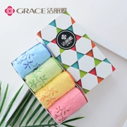 Jie Ya khăn vuông nhỏ thêu rửa sợi tái chế khăn trẻ em rửa Khăn tay Gift Box - Khăn tắm / áo choàng tắm