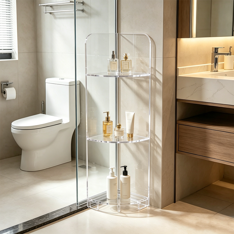 Bathroom Acrylic No-Installation Triangular Shelf Floor-Standing Shower Waterproof Shower Gel Toilet Storage Rack Bathroom Acrylic No-Installation Triangular Shelf Floor-Standing Shower Waterproof Shower Gel Toilet Storage Rack