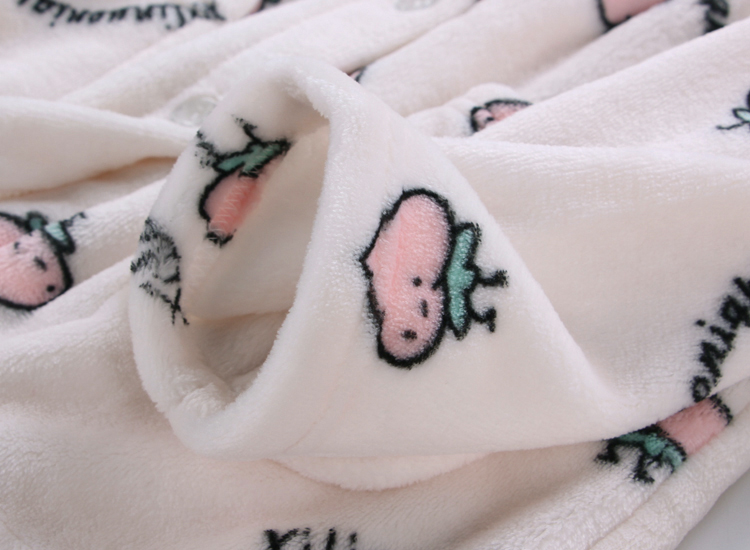 Mùa thu và mùa đông san hô nhung đồ ngủ nữ phục vụ nhà phù hợp với nhung dày phần ấm flannel cardigan tay áo dài kích thước lớn bộ pijama lụa