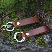Savage bushcraft outdoor camping cowhide copper buckle car keychain waist hanging can wear belt vintage buckle