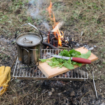 Savage bushcraft outdoor camping Stainless Steel Grill folding stove head bracket baking net portable pot rack