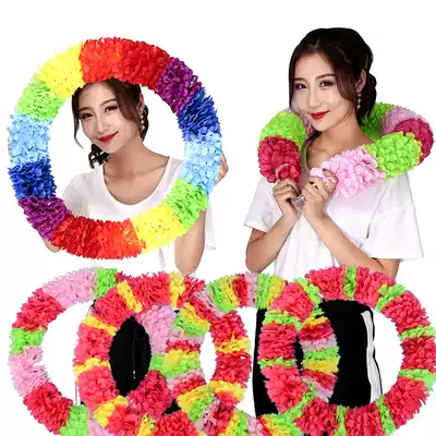 Encrypted hard ring steel wire wreath Games opening ceremony props admission Hand-held Spring games handheld wreath