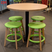 Thickened simple plastic stool solid wood restaurant special restaurant table and stool home backless low stool round stool bar stool