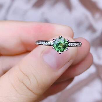 925 silver natural color sapphire ring round 6 natural colored gemstone jewelry