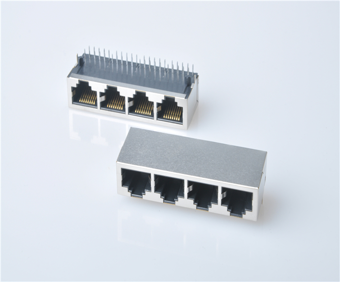 RJ45 socket 1X400 megabit lightless belt transformer 8P8C network interface seat J8064E64NL