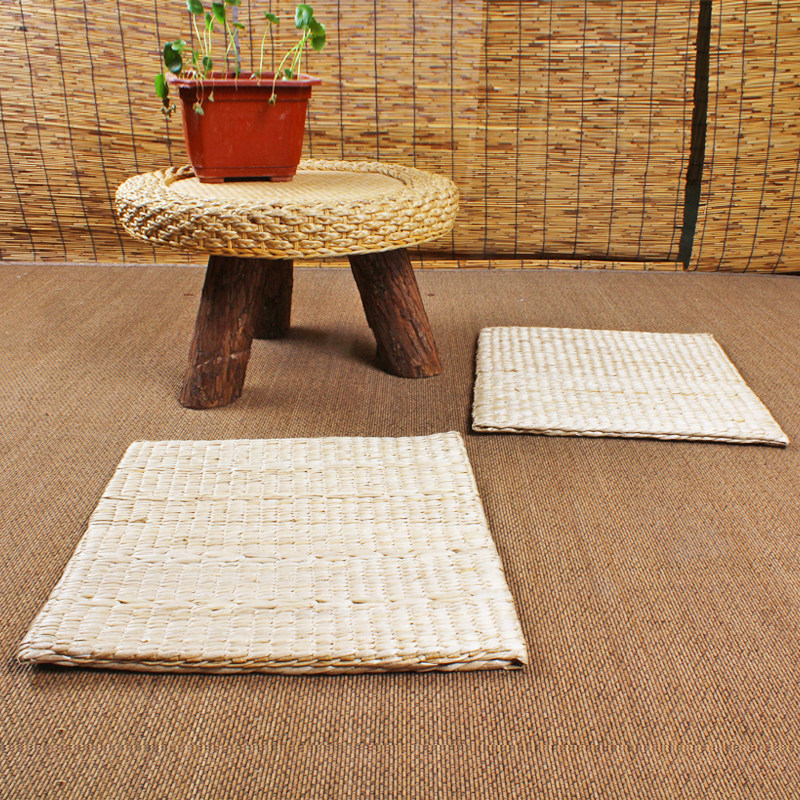 Boutique straw sofa cushion chair cushion summer desk chair cushion dining chair cushion cushion futon rattan worship Buddha meditation cushion