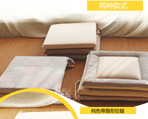 Chair cushion Linen office breathable mat Japanese thickened fabric Tatami cushion Square bay window dining chair butt pad