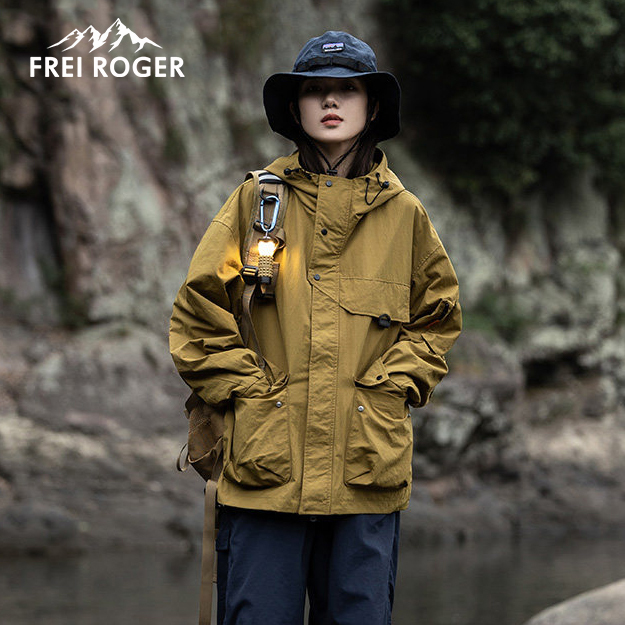 Frei Roger New Outdoor Workwear Jacket Women's Hooded Top Three-In-One Softshell Jacket Men's Softshell Jacket