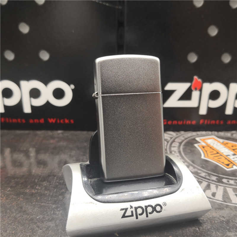 Zippo打火机正版zppo原装正品女士磨砂窄机1605纤巧窄版防风男士