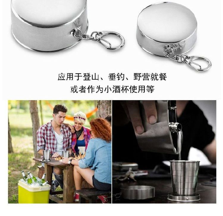 Thép không gỉ ly thủy tinh gấp ly rượu vang kính cốc kính di động ly rượu kim loại nhỏ rượu vang ly thủy tinh ly - Rượu vang đồ khui rượu
