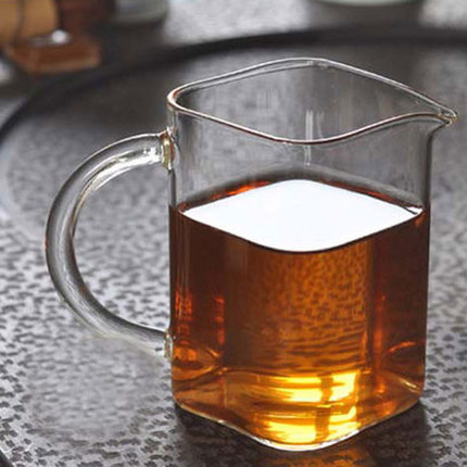 250ml square moment type fair cup handicraft high temperature resistant glass tea sea kongfu tea with square personality fashion-Taobao