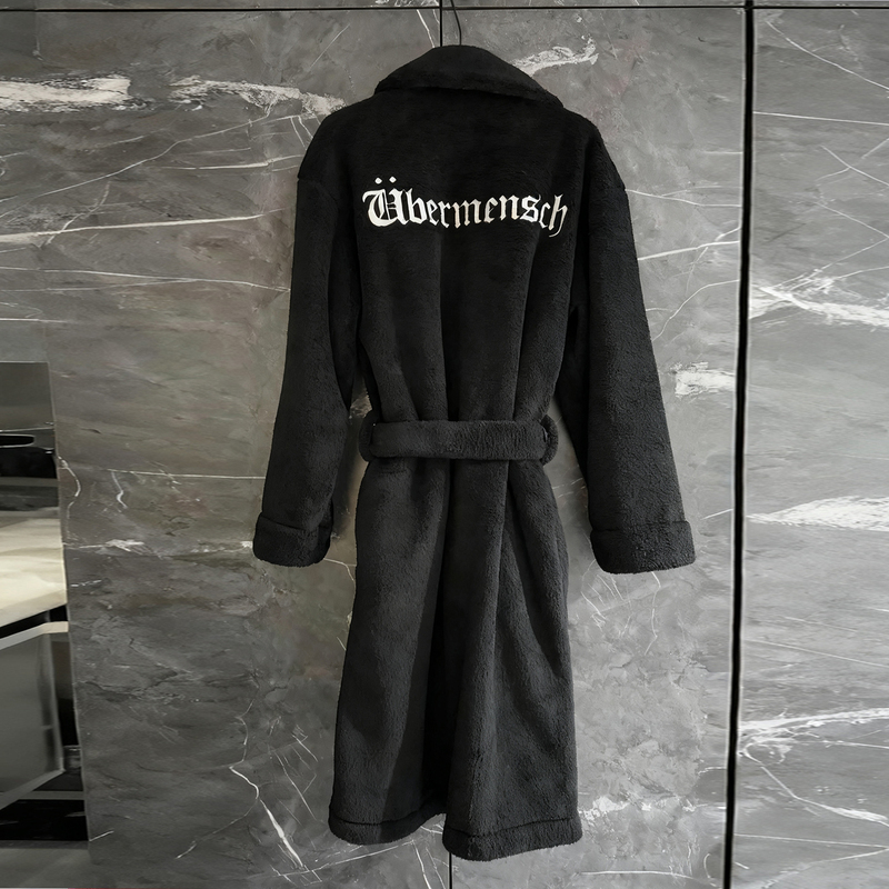 G-Dragon Style Loose Long Bathrobe in Microfiber Plush, Ubermensch World Tour Plush Coat