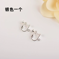 Спиральный ушной клип + висящее кольцо серебро 1