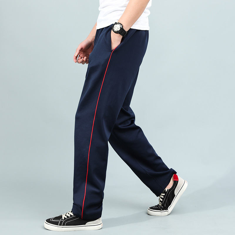 One-Stripe Polyester-Cotton Autumn Loose School Uniform Pants for Men and Women, Red-Edged Sweatpants, Large Size High School and Junior High School Pants One-Stripe Polyester-Cotton Autumn Loose School Uniform Pants for Men and Women, Red-Edged Sweatpants, Large Size High School and Junior High School Pants