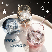 Mino Net Red Stars Empty cups Ingradual plating glass goblet eggs cup Home water glasses Goblet Colorful Egg-shaped Cups