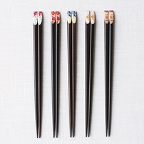 Mino Day style wind grid wood chopsticks parquet design home chopsticks non-slip and high temperature resistant and non-mouldy home good products