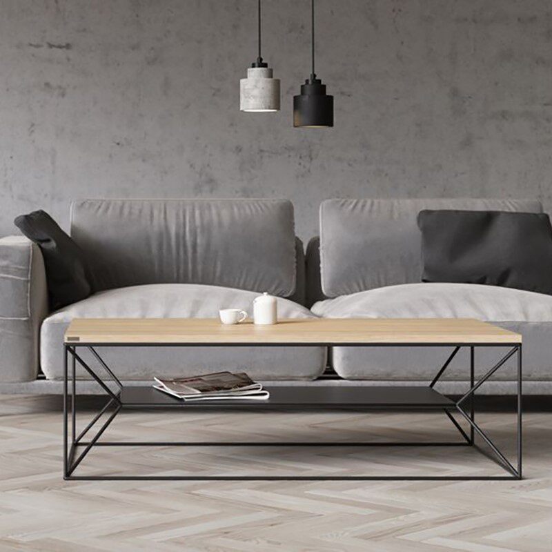 Nordic style iron coffee table TV cabinet porch table modern minimalist living room rectangular small apartment finishing industry