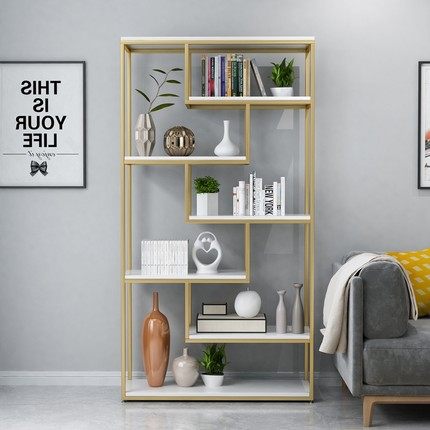 Nordic wrought iron rack living room living room bedroom kitchen bookshelf display rack shelf floor office storage shelf