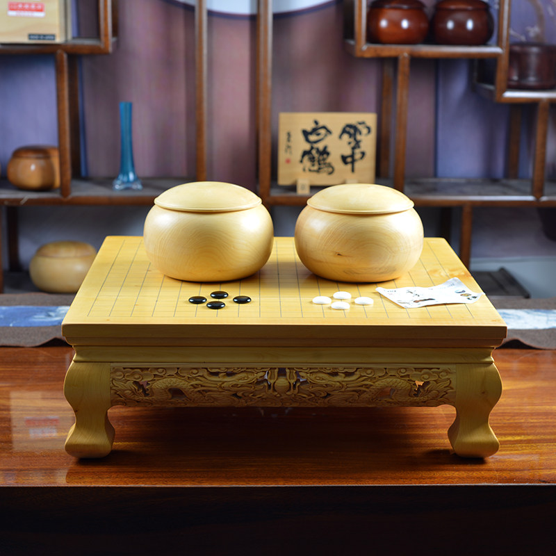 Game Streaming Real Beats 17cm Torreya Wooden Chess Mound Special for Wooden Chess Jar Single Face Big new Cloud Sub-Go suit solid wood