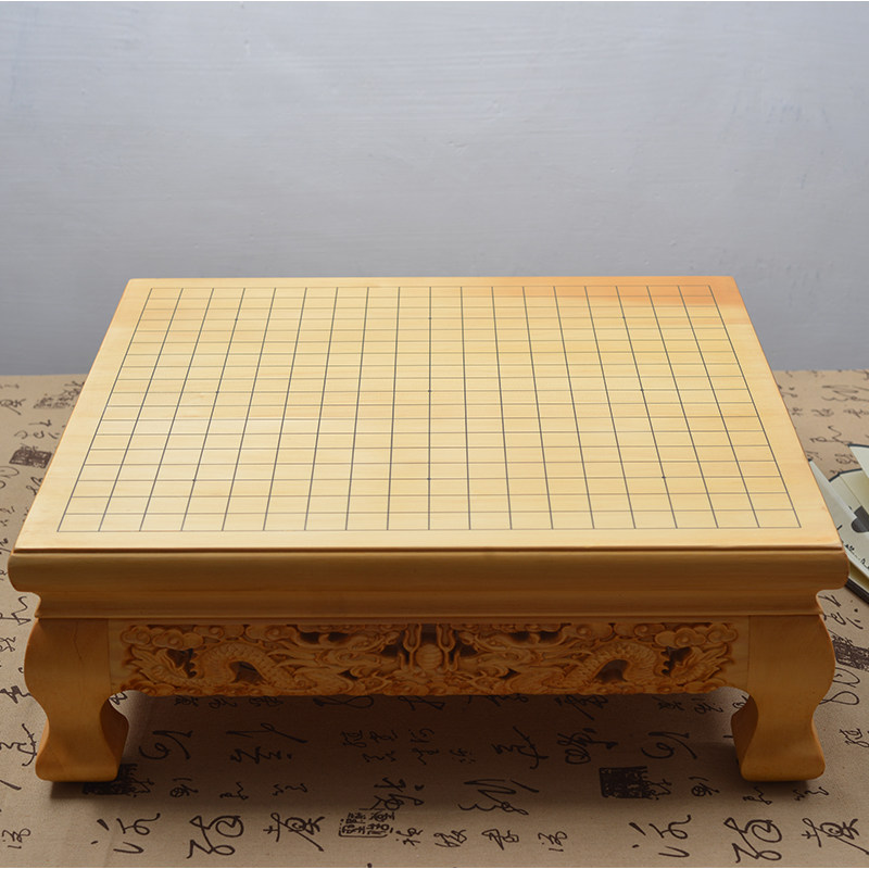 Game flow Real beat 17cm cypress Go Table solid wood Go pier Carved Flowers Chess with Chessboard Wooden Chess Furniture