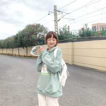 Cloth sauce original HI SEN Kisse rabbit Japanese students loose drawstring hooded sweater jacket women 2021 Autumn New