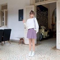 Commoner sauce original moon rabbit purple-light industrial dress irregular pleated skirt A-line short skirt women 2021 spring new