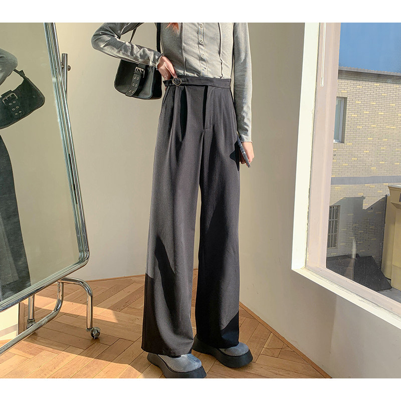 Commoner Sauce Original Versatile Temperament Model Showing Thin, High-Draping Sense Not Easy to Wrinkle High-waisted Suit Mopping Pants Autumn New Style