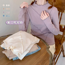 Original design sense asymmetric split Joker multicolor small high collar base shirt long sleeve T-shirt women autumn and winter