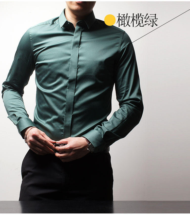 Áo sơ mi cotton kẻ sọc nam dài tay màu trơn Váy ngắn mùa hè cổ áo nhỏ phiên bản Hàn Quốc của áo cotton mỏng màu trắng kinh doanh - Áo mẫu áo công sở đẹp
