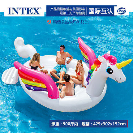 intex adult children water floating bed inflatable floating platoon size red crane water bed animals sitting on swimming rings