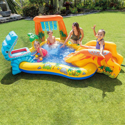 INTEX57444 Dinosaur Volcano Slide Park Pool Thickening Inflatable Pool Home Ocean Ball Pool Playing Pool