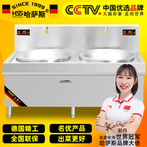 Hassas commercial induction cookers 15kw double head concave surface electromagnetic oven canteen large cooker high power electric frying oven 20kw