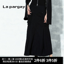 Napaja winter dress new large pocket slit fashion fairy skirt black ladies long casual skirt