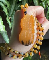 Yang Yujia Yunnan Natural Huanglong Jade Chicken Oil Yellow Water Grass Flower Business is Prosperous Sweater Chain Pendant Certificate New