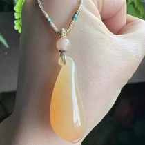 Yang Yujia Yunnan natural yellow dragon jade ice seed pink three-dimensional small fu melon pendant certificate for girlfriend and son