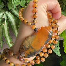 Yang Yujia Yunnan natural yellow dragon jade water plant vase national style accessories sweater chain pendant certificate bead chain new product